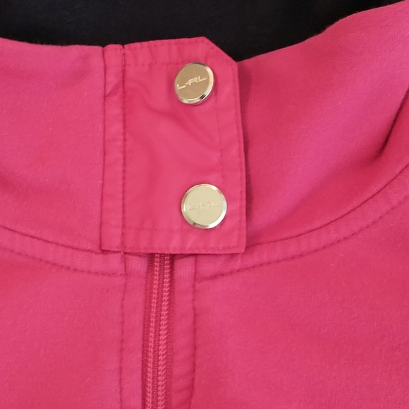 Lauren Ralph Lauren Athletic Jacket Wmn's Sz L Pink Full Zip Long Sleeve Pockets - Picture 9 of 10